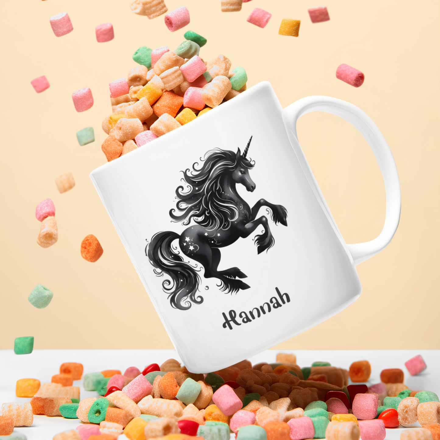 Tasse weiß Einhorn personalisiert mit Wunschname Geschenk Geburtstag