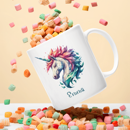 Tasse weiß Einhorn personalisiert mit Wunschname Geschenk Geburtstag