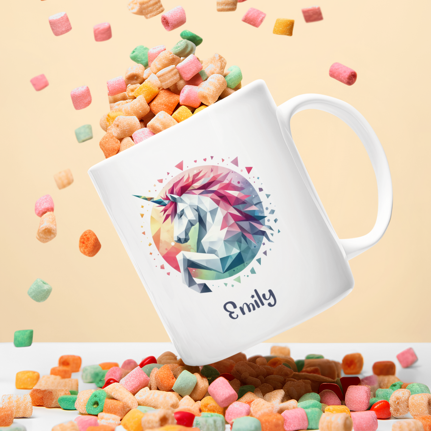 Tasse weiß Einhorn personalisiert mit Wunschname Geschenk Geburtstag