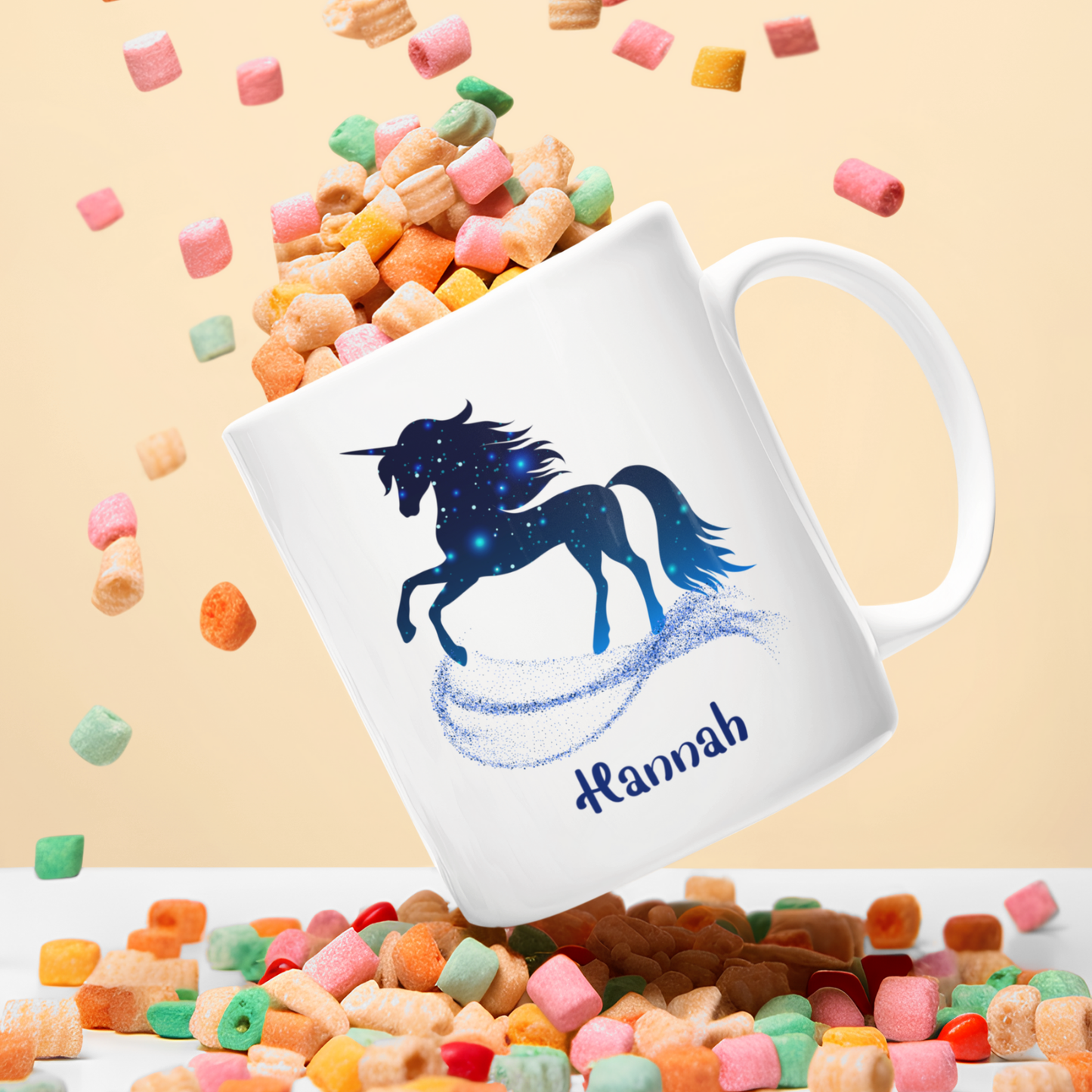Tasse weiß Einhorn personalisiert mit Wunschname Geschenk Geburtstag