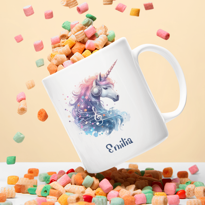 Tasse weiß Einhorn personalisiert mit Wunschname Geschenk Geburtstag