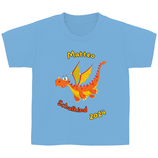 T-Shirt Schulanfang personalisiert Drache Junge Geschenk Einschulung Schultüte