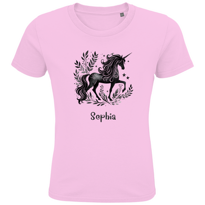 Kids Premium Bio T-Shirt Einhorn personalisiert mit Wunschname Geschenk Geburtstag