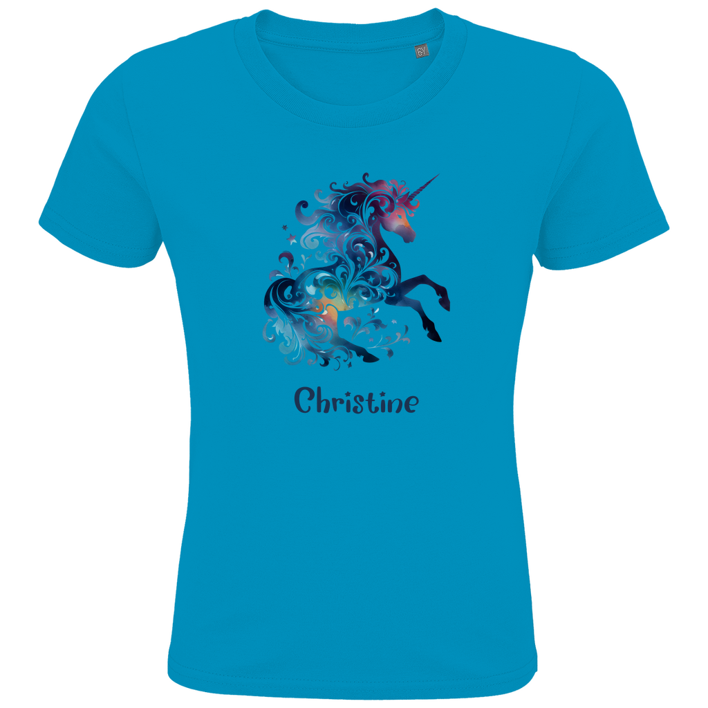 Kids Premium Bio T-Shirt Einhorn personalisiert mit Wunschname Geschenk Geburtstag