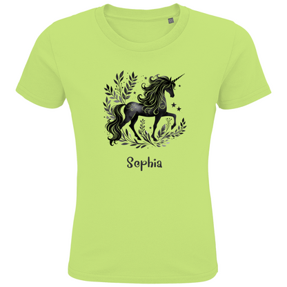 Kids Premium Bio T-Shirt Einhorn personalisiert mit Wunschname Geschenk Geburtstag