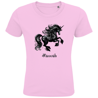 Kids Premium Bio T-Shirt Einhorn personalisiert mit Wunschname Geschenk Geburtstag