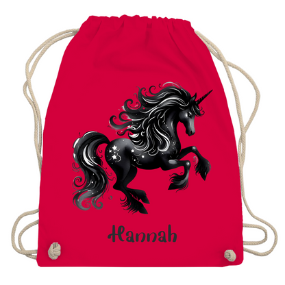 Turnbeutel Einhorn personalisiert mit Wunschname Geschenk Geburtstag
