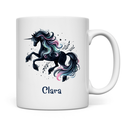 Tasse weiß Einhorn personalisiert mit Wunschname Geschenk Geburtstag
