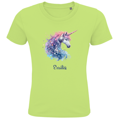 Kids Premium Bio T-Shirt Einhorn personalisiert mit Wunschname Geschenk Geburtstag