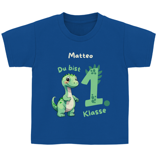 T-Shirt Schulanfang personalisiert Dinosaurier Junge Geschenk Einschulung Schultüte