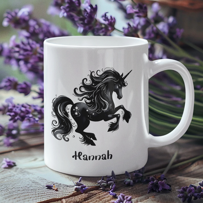 Tasse weiß Einhorn personalisiert mit Wunschname Geschenk Geburtstag