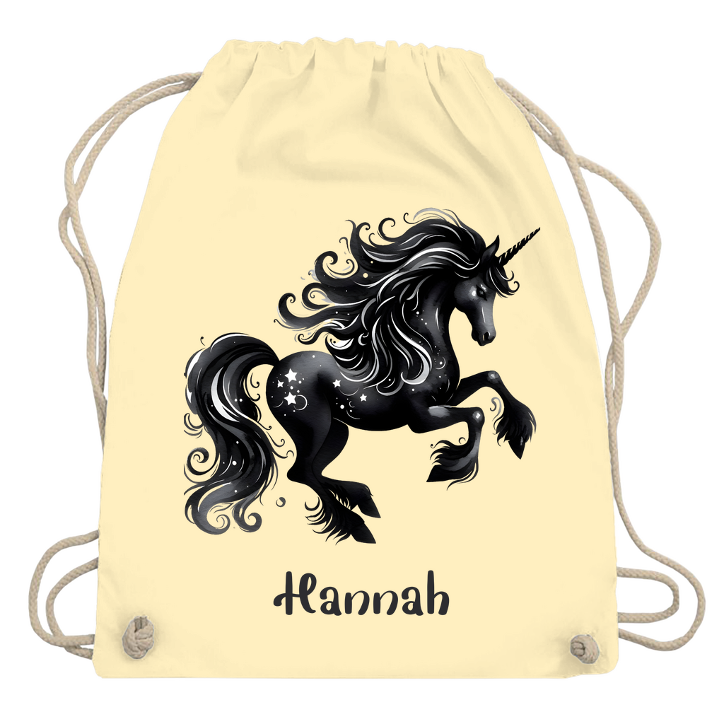 Turnbeutel Einhorn personalisiert mit Wunschname Geschenk Geburtstag