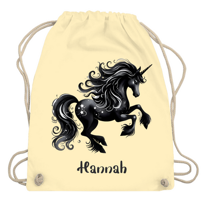 Turnbeutel Einhorn personalisiert mit Wunschname Geschenk Geburtstag