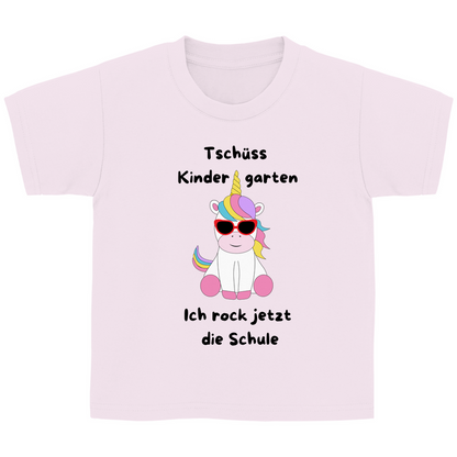 T-Shirt Schulanfang Einhorn Tschüss Kindergarten Mädchen Geschenk Einschulung