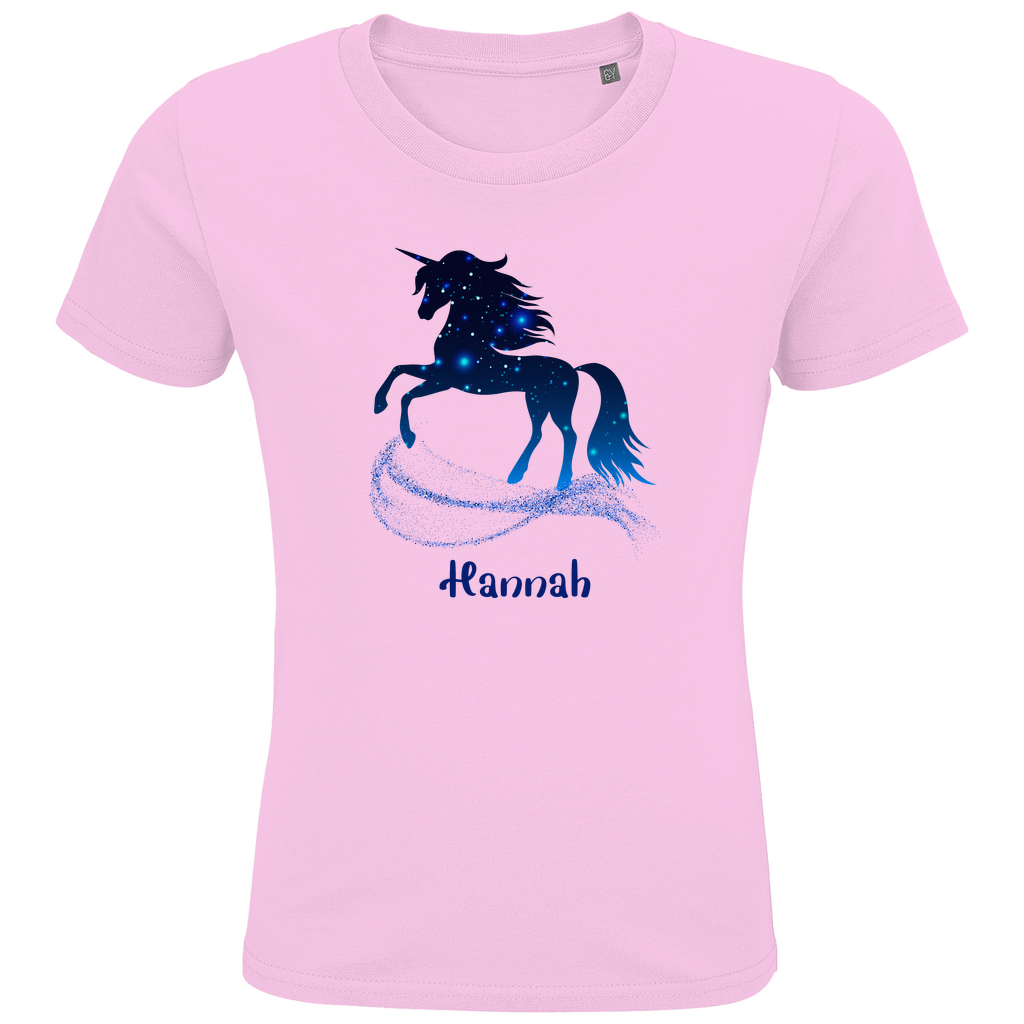 Kids Premium Bio T-Shirt Einhorn personalisiert mit Wunschname Geschenk Geburtstag