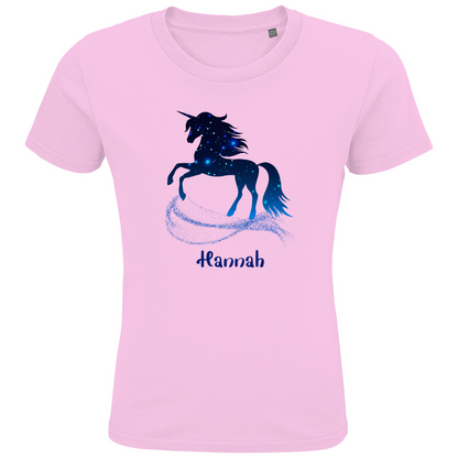 Kids Premium Bio T-Shirt Einhorn personalisiert mit Wunschname Geschenk Geburtstag