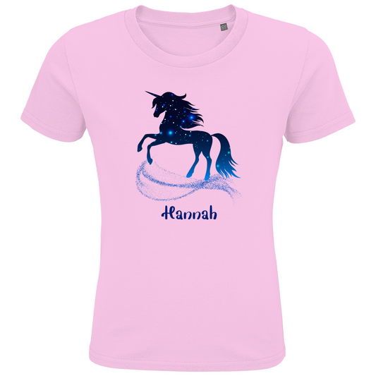 Kids Premium Bio T-Shirt Einhorn personalisiert mit Wunschname Geschenk Geburtstag