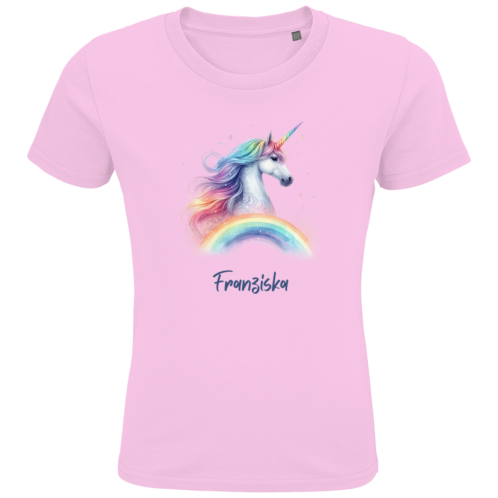 Kids Premium Bio T-Shirt Einhorn personalisiert mit Wunschname Geschenk Geburtstag