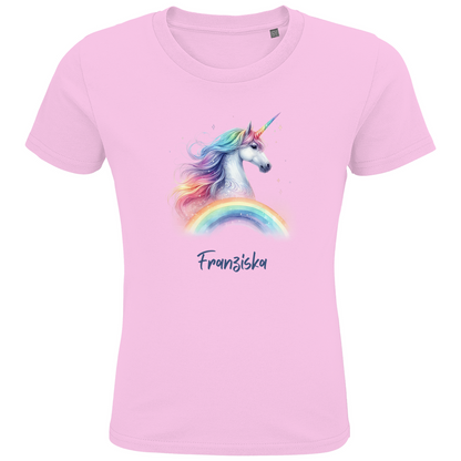 Kids Premium Bio T-Shirt Einhorn personalisiert mit Wunschname Geschenk Geburtstag