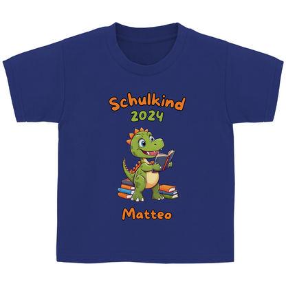 T-Shirt Schulanfang personalisiert Dinosaurier Junge Geschenk Einschulung Schultüte