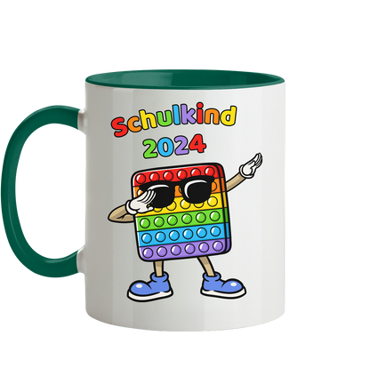 Tasse Schulanfang Pop it Schulkind 2024 Einschulung Junge Mädchen zweifarbig