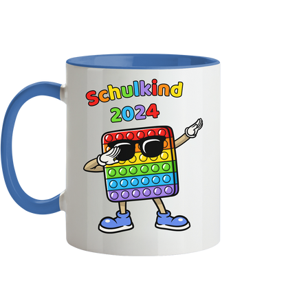 Tasse Schulanfang Pop it Schulkind 2024 Einschulung Junge Mädchen zweifarbig