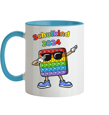 Tasse Schulanfang Pop it Schulkind 2024 Einschulung Junge Mädchen zweifarbig