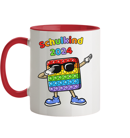 Tasse Schulanfang Pop it Schulkind 2024 Einschulung Junge Mädchen zweifarbig