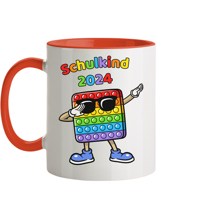 Tasse Schulanfang Pop it Schulkind 2024 Einschulung Junge Mädchen zweifarbig
