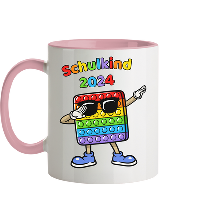 Tasse Schulanfang Pop it Schulkind 2024 Einschulung Junge Mädchen zweifarbig