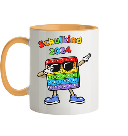 Tasse Schulanfang Pop it Schulkind 2024 Einschulung Junge Mädchen zweifarbig