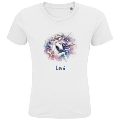 Kids Premium Bio T-Shirt Einhorn personalisiert mit Wunschname Geschenk Geburtstag
