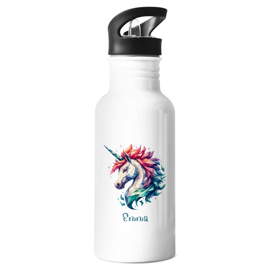 Edelstahl Trinkflasche Einhorn personalisiert mit Wunschname Geschenk Geburtstag
