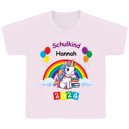 T-Shirt Schulanfang personalisiert Einhorn Mädchen Geschenk Einschulung Schultüte