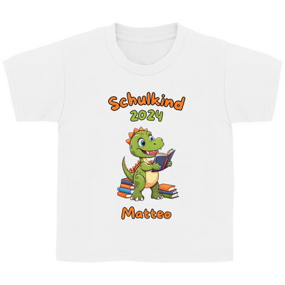 T-Shirt Schulanfang personalisiert Dinosaurier Junge Geschenk Einschulung Schultüte