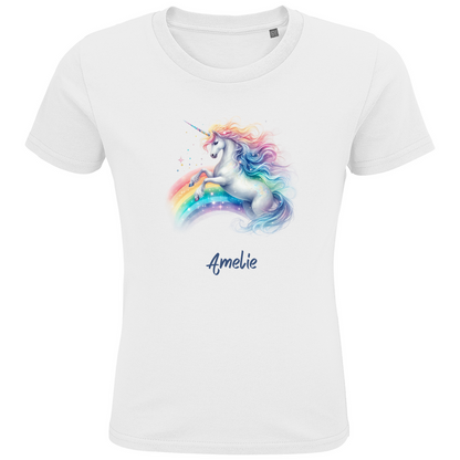 Kids Premium Bio T-Shirt Einhorn personalisiert mit Wunschname Geschenk Geburtstag