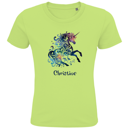Kids Premium Bio T-Shirt Einhorn personalisiert mit Wunschname Geschenk Geburtstag
