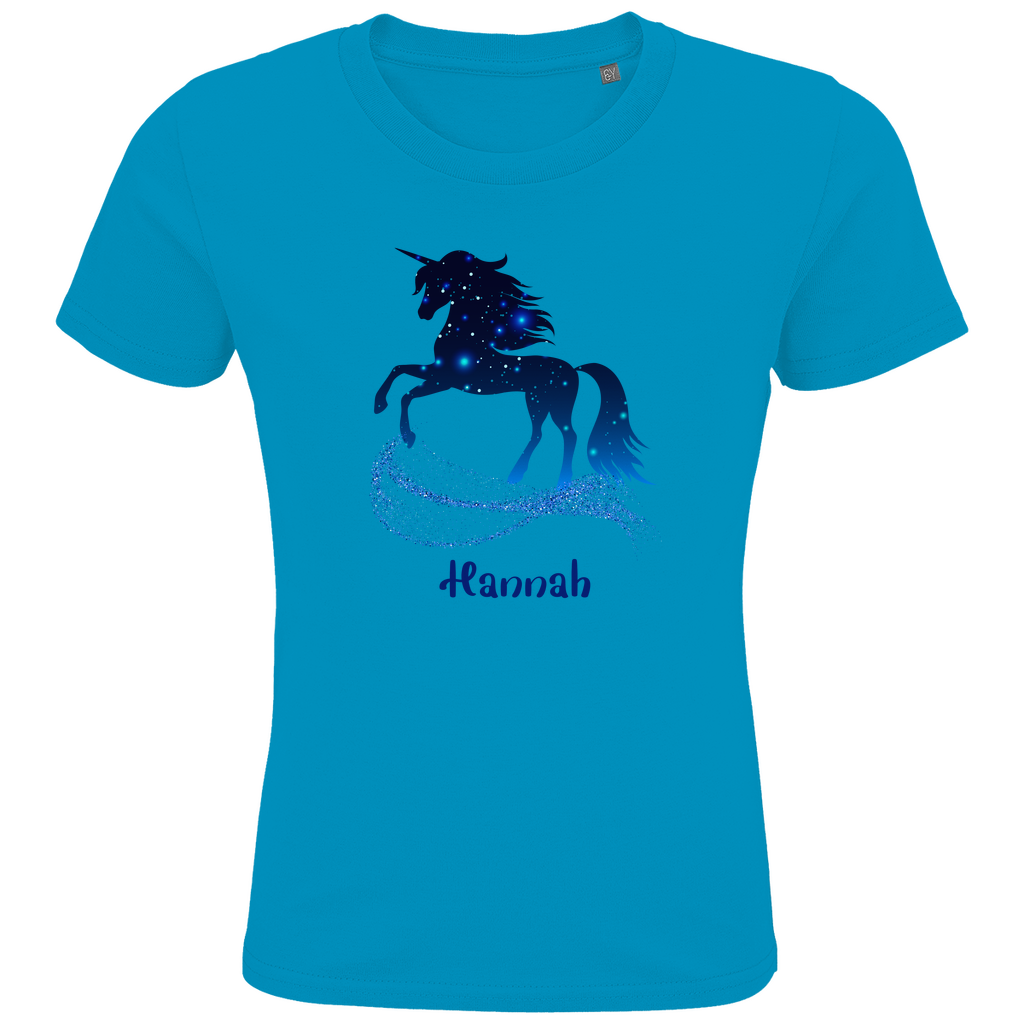 Kids Premium Bio T-Shirt Einhorn personalisiert mit Wunschname Geschenk Geburtstag