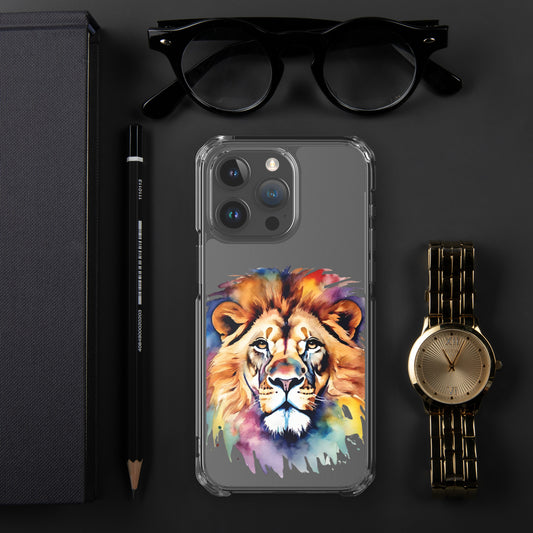 iPhone-Hülle mit Löwen Kopf im Farbexplosion Stil