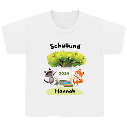 T-Shirt Schulanfang personalisiert Tiere Mädchen Junge Geschenk Einschulung