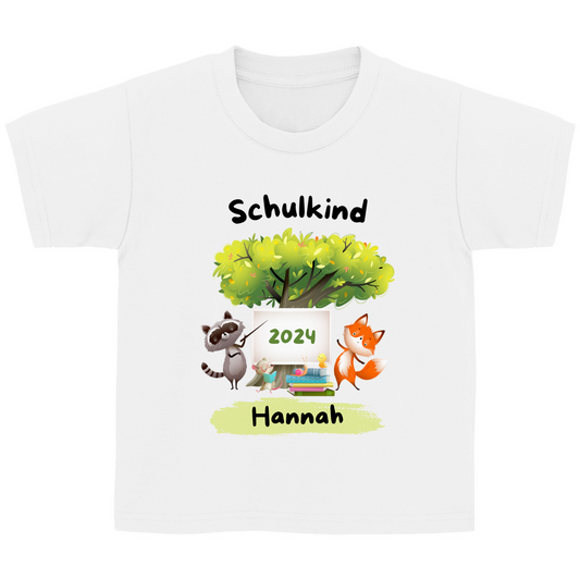 T-Shirt Schulanfang personalisiert Tiere Mädchen Junge Geschenk Einschulung