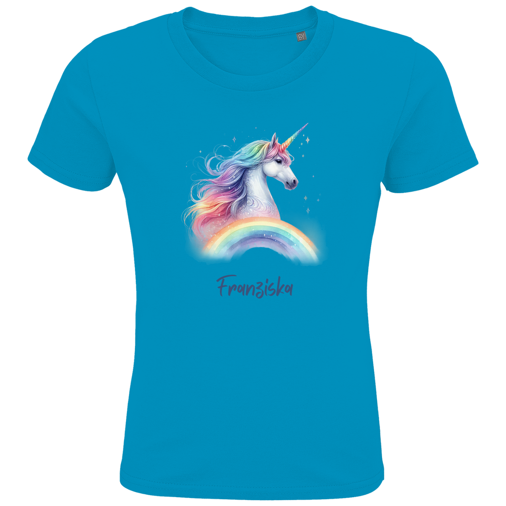 Kids Premium Bio T-Shirt Einhorn personalisiert mit Wunschname Geschenk Geburtstag