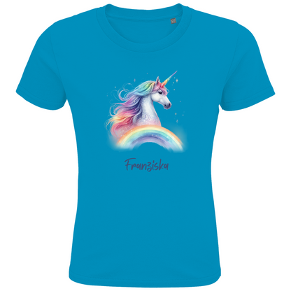 Kids Premium Bio T-Shirt Einhorn personalisiert mit Wunschname Geschenk Geburtstag