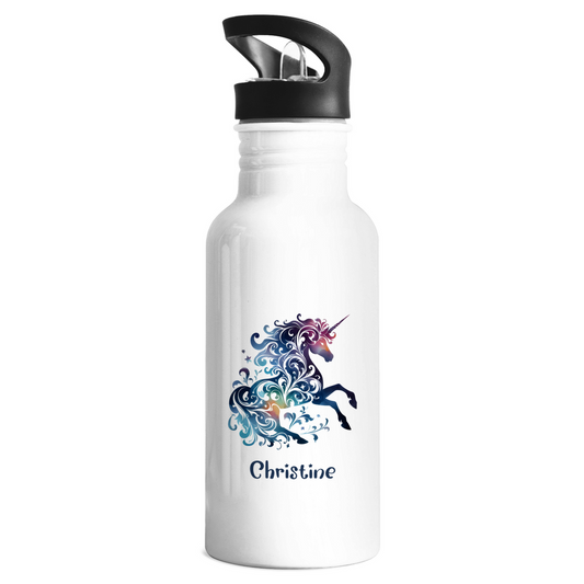 Edelstahl Trinkflasche Einhorn personalisiert mit Wunschname Geschenk Geburtstag