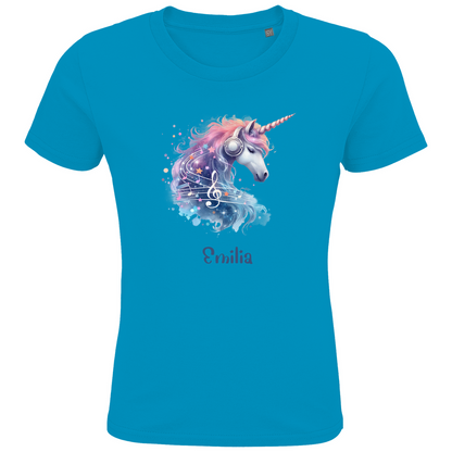 Kids Premium Bio T-Shirt Einhorn personalisiert mit Wunschname Geschenk Geburtstag