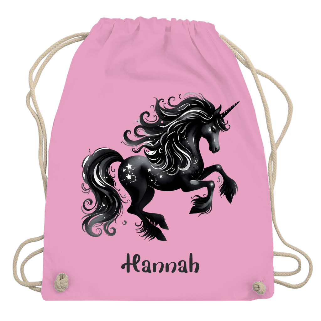 Turnbeutel Einhorn personalisiert mit Wunschname Geschenk Geburtstag