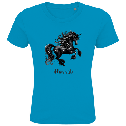 Kids Premium Bio T-Shirt Einhorn personalisiert mit Wunschname Geschenk Geburtstag