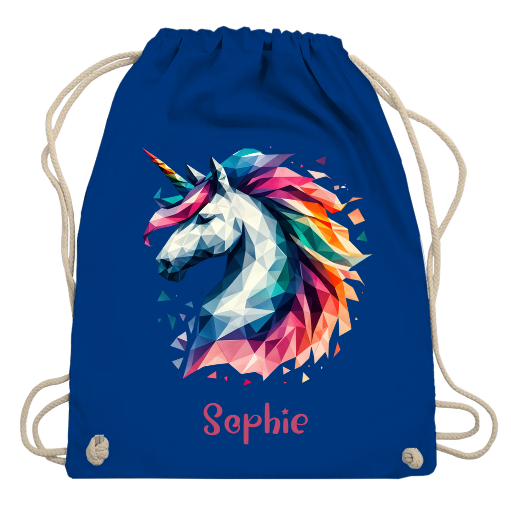 Turnbeutel Einhorn personalisiert mit Wunschname Geschenk Geburtstag