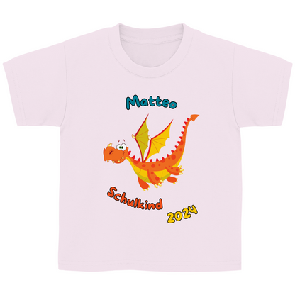T-Shirt Schulanfang personalisiert Drache Junge Geschenk Einschulung Schultüte