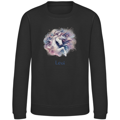 Kinder Sweatshirt Einhorn personalisiert mit Wunschname Geschenk Geburtstag